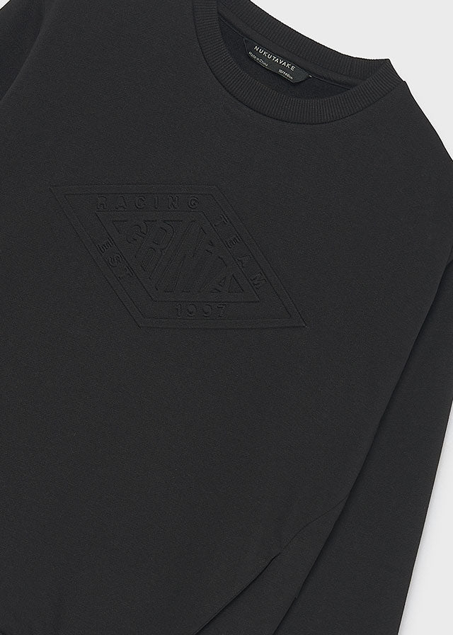 Sweat embossed s/carapuço - Preto