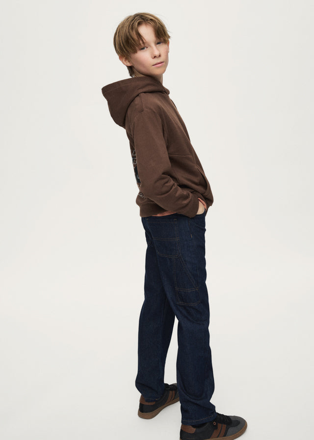 Calça denim loose fit - Dark indig