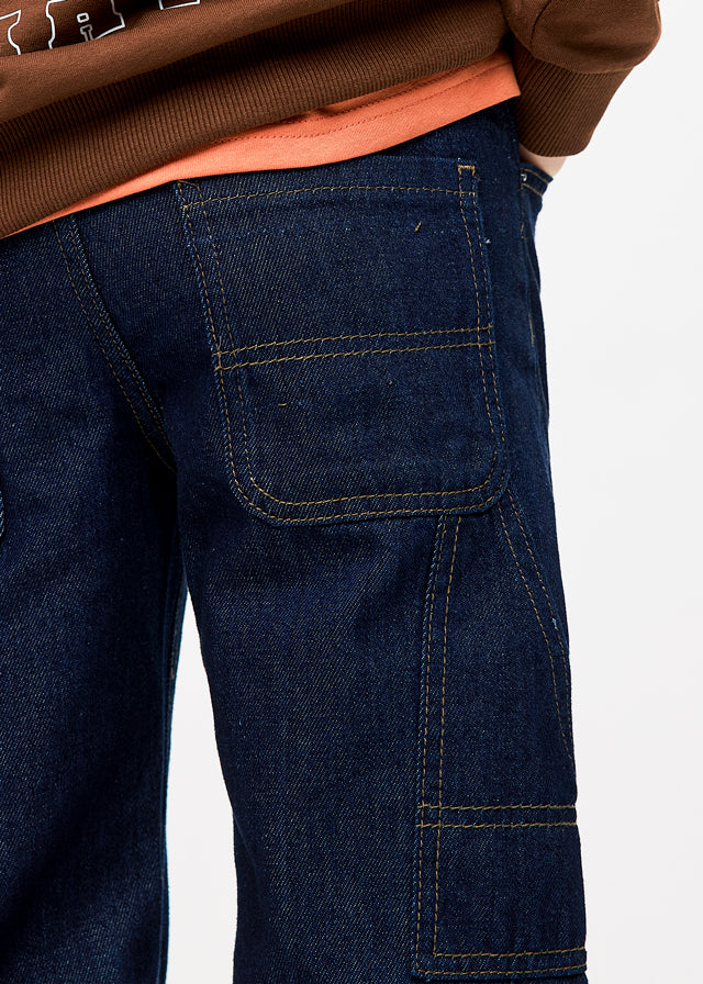 Calça denim loose fit - Dark indig