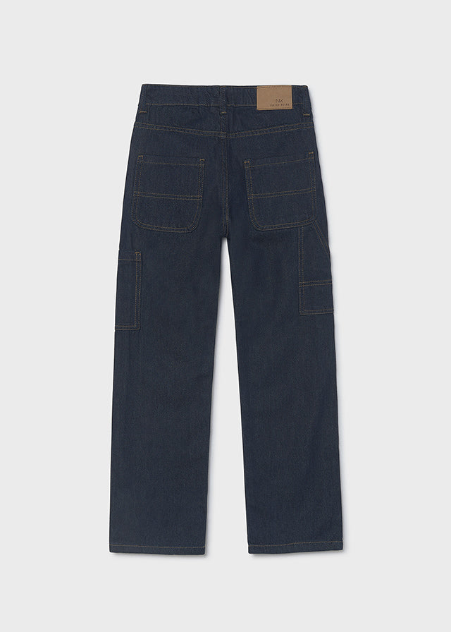 Calça denim loose fit - Dark indig