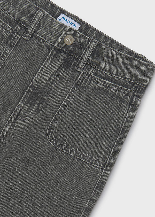Calça relaxed fit denim - Grey