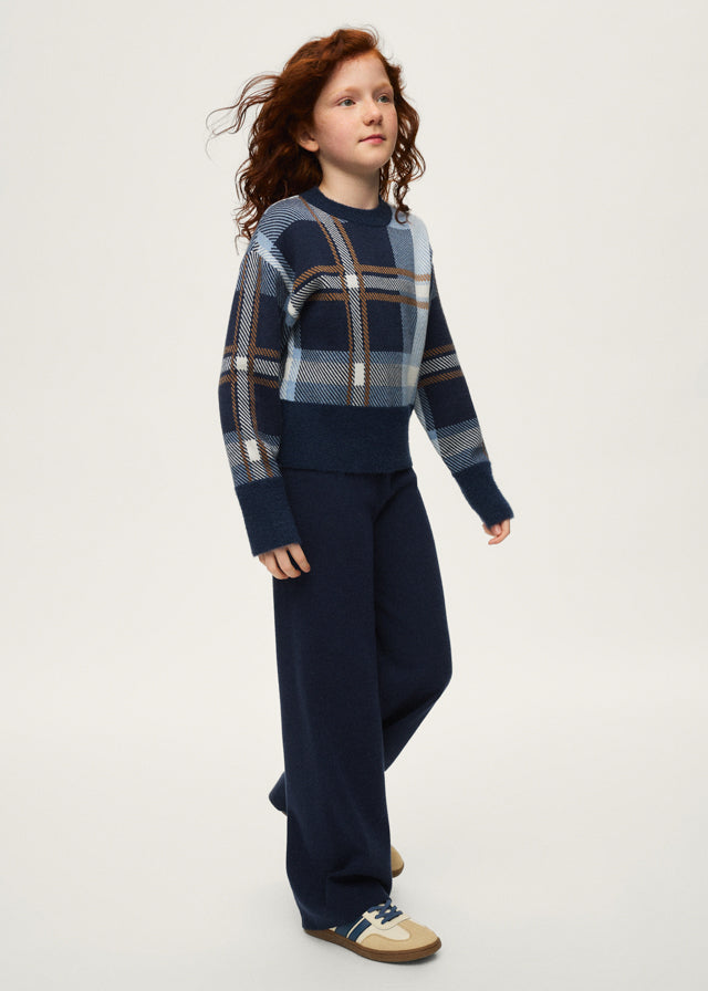 Conj.calça tricô jacquard - Marinho