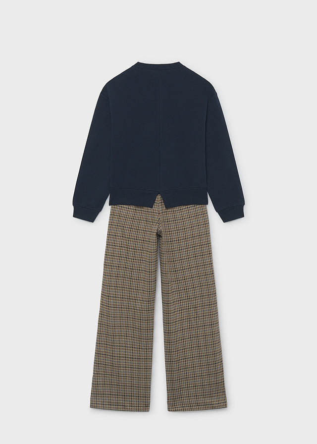 Conj. calça jacquard - Marinho