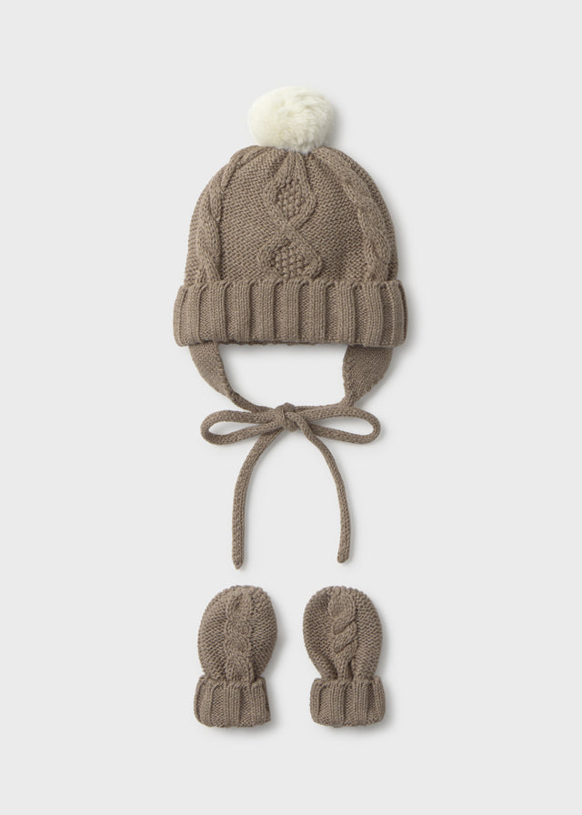 Conj. gorro/luvas tricot - Brownie vi