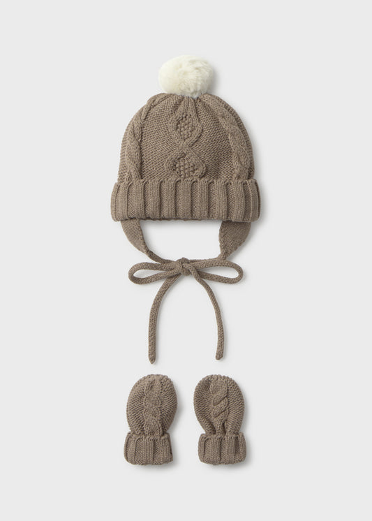 Conj. gorro/luvas tricot - Brownie vi