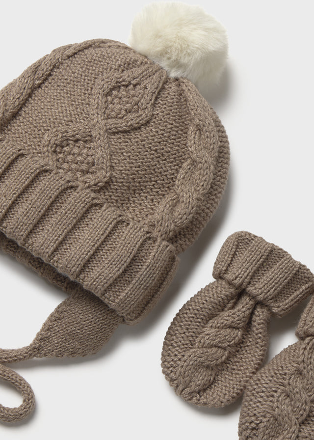 Conj. gorro/luvas tricot - Brownie vi