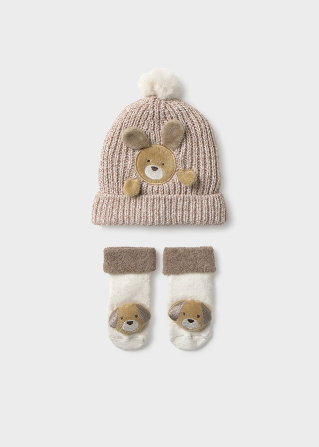 Conjunto de gorro e meias - Moca mez