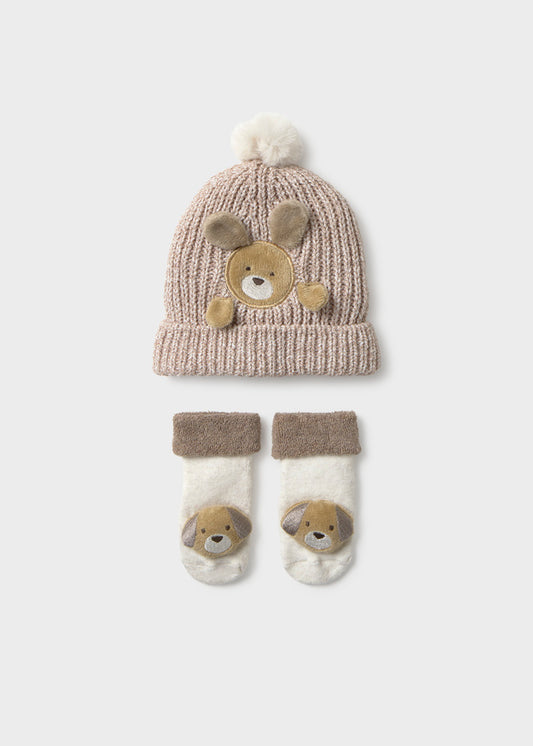 Conjunto de gorro e meias - Moca mez