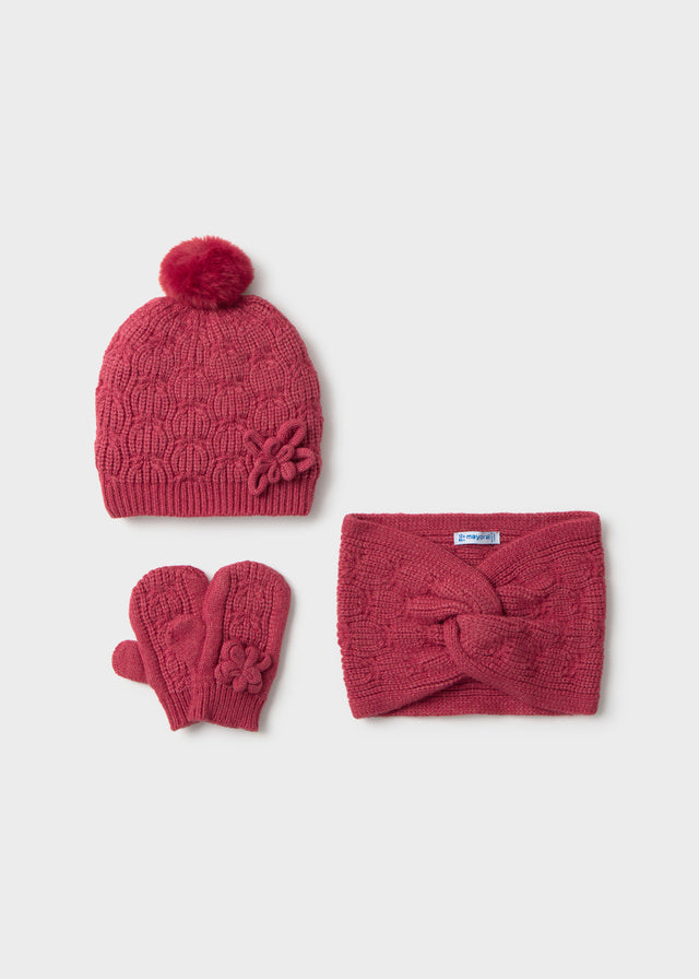 Conj. gorro cuequita tricô - Petala mez
