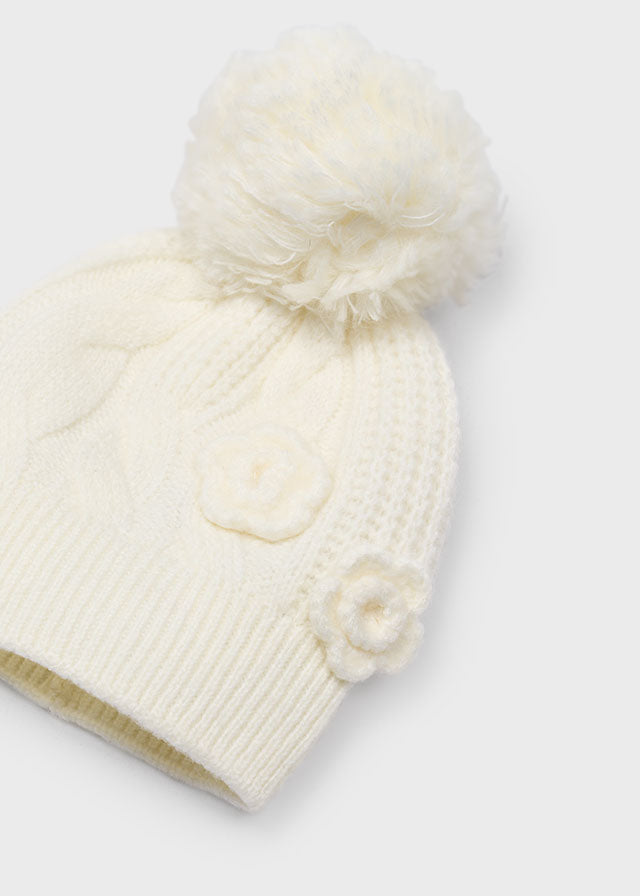 Conj. gorro cachecol flores 3 - Soja