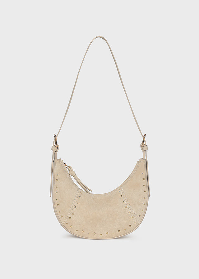 Bolsa suede meia lua - Areia
