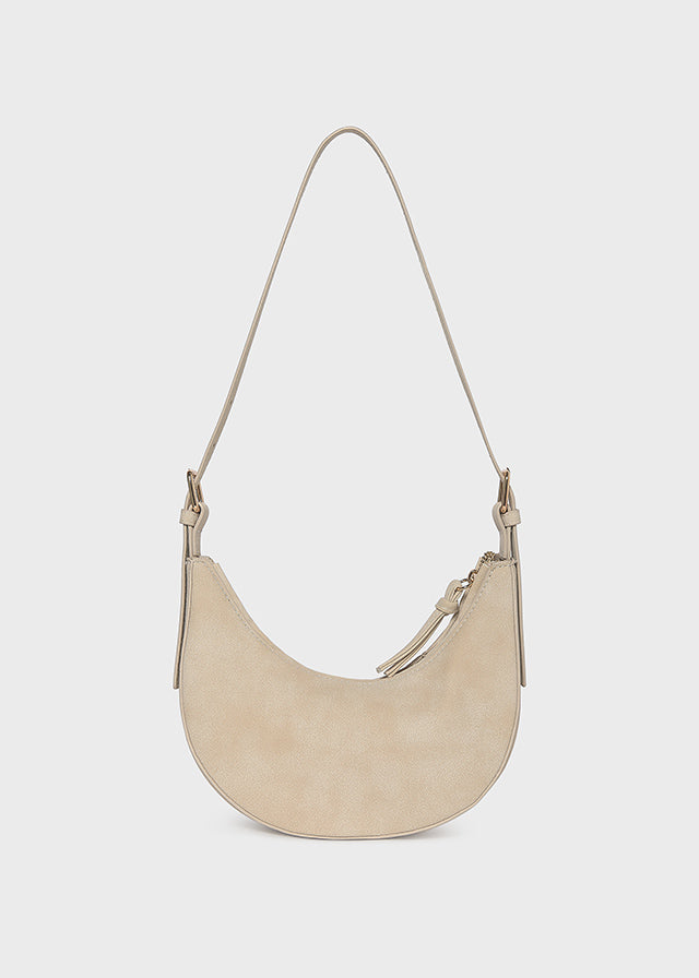 Bolsa suede meia lua - Areia