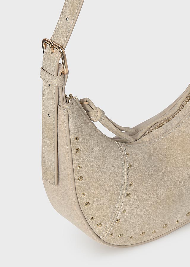 Bolsa suede meia lua - Areia