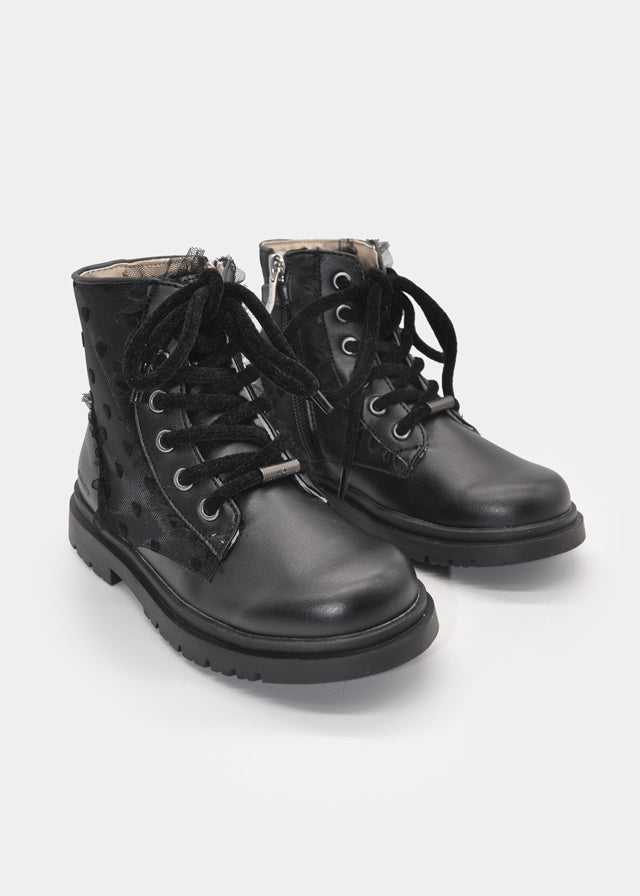 Bota rendada - Preto