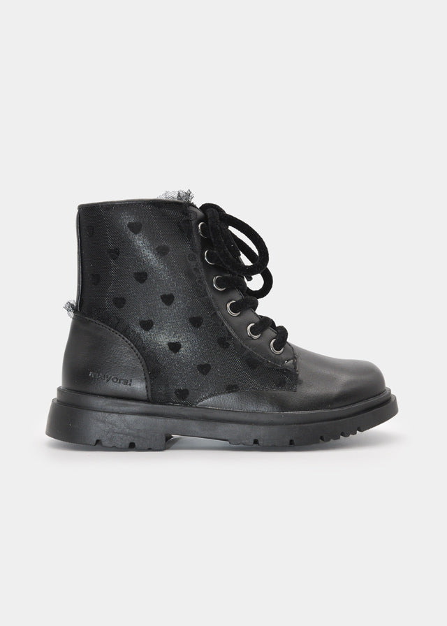 Bota rendada - Preto