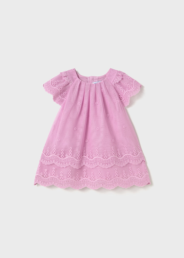 Vestido tul bordado - mayoral - Baby menina - SS25-1910