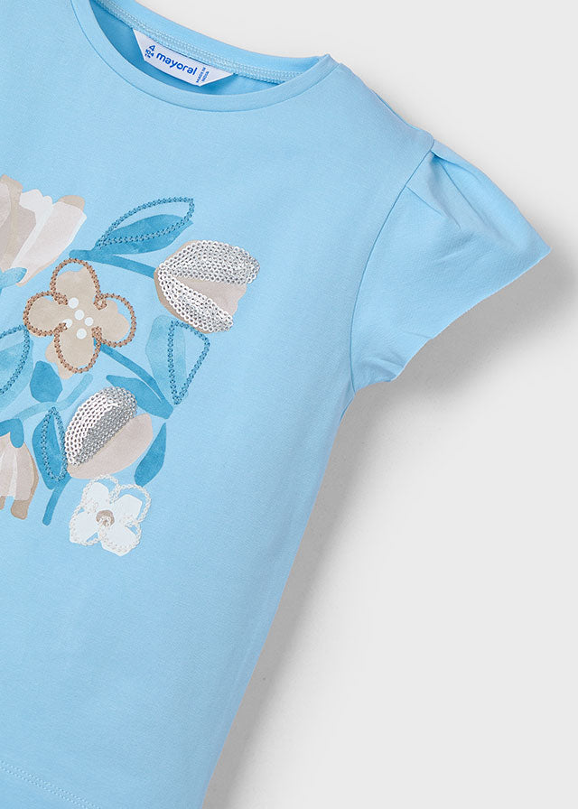 Camiseta manga curta - mayoral - Mini Menina - SS25-3015