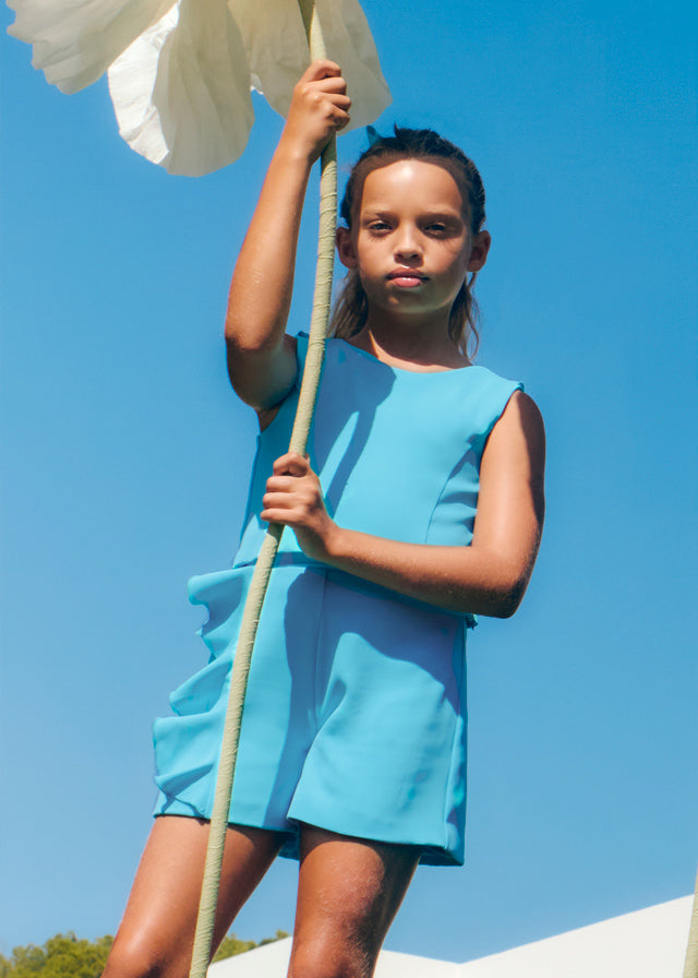 Conj. bermuda crepe folhos - Abel & Lula - A&L Mini Menina - SS25-5232