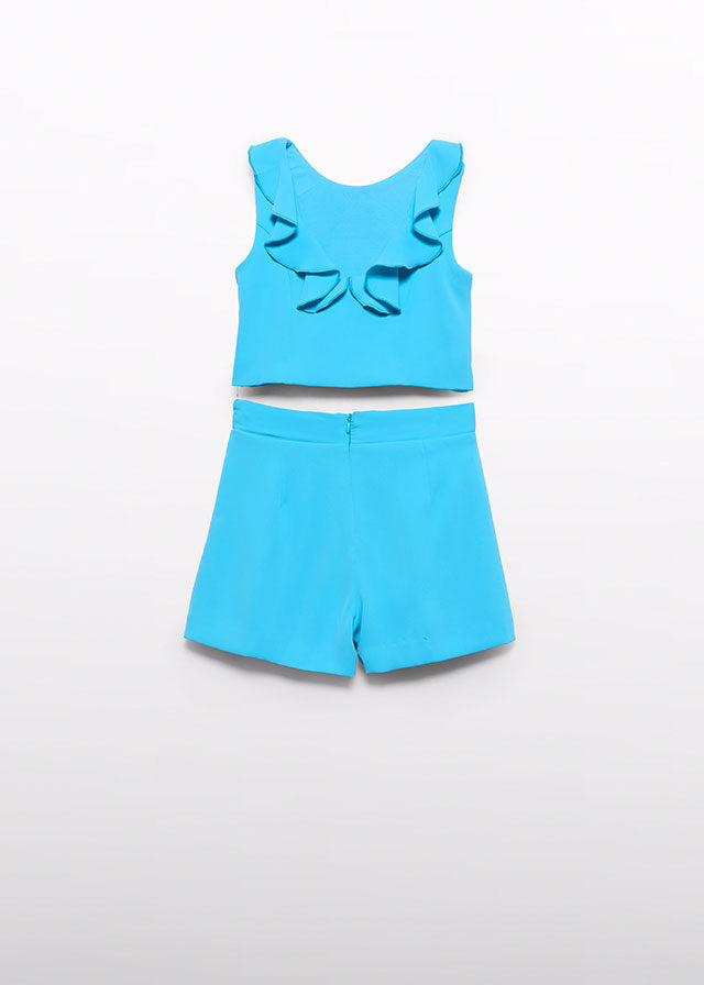 Conj. bermuda crepe folhos - Abel & Lula - A&L Mini Menina - SS25-5232