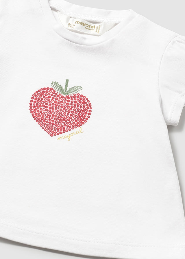 Camiseta manga curta - mayoral - New Born menina - SS26-1076