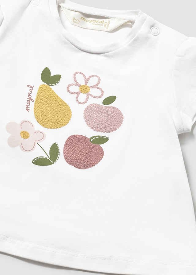 Camiseta manga curta - mayoral - New Born menina - SS26-1076