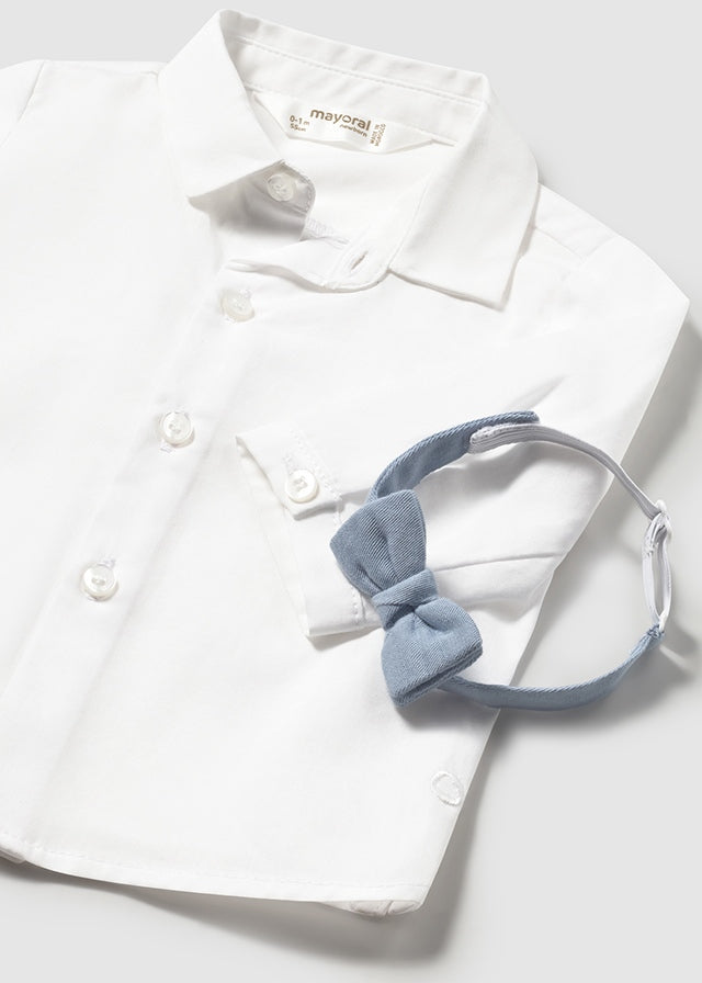 Camisa m/comp. laço - mayoral - New Born menino - SS26-1101