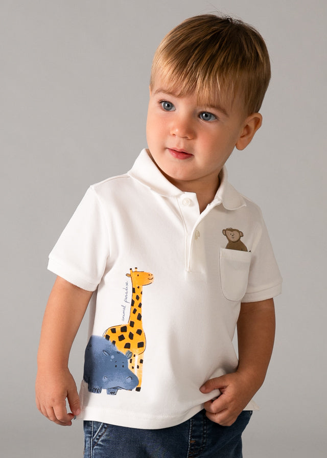 Pólo m/c animal - mayoral - Baby menino - SS26-1108