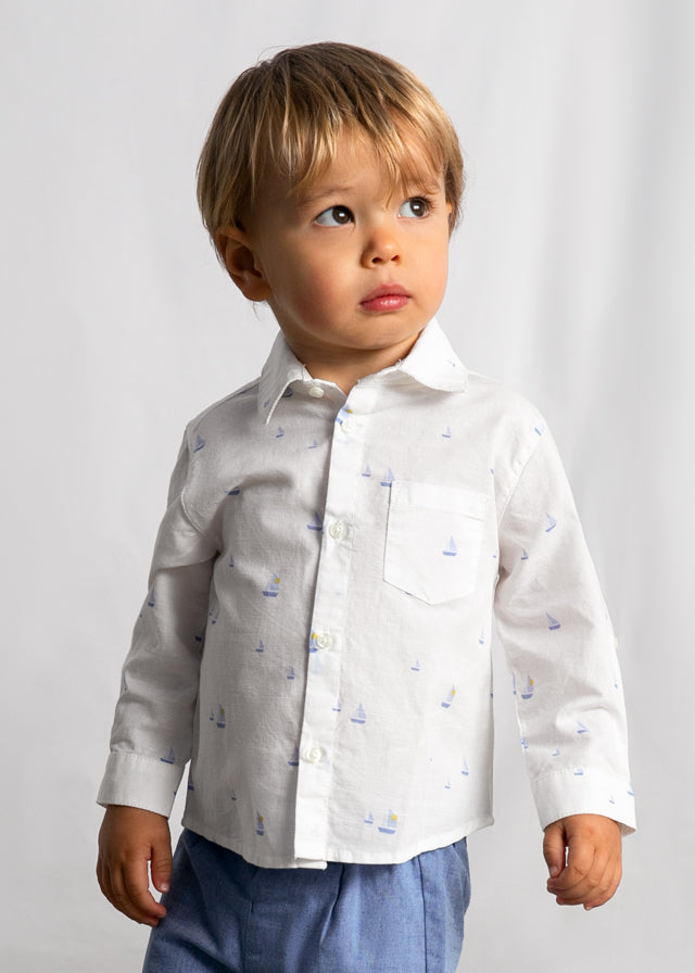 Camisa m/comp.linho - mayoral - Baby menino - SS26-1118