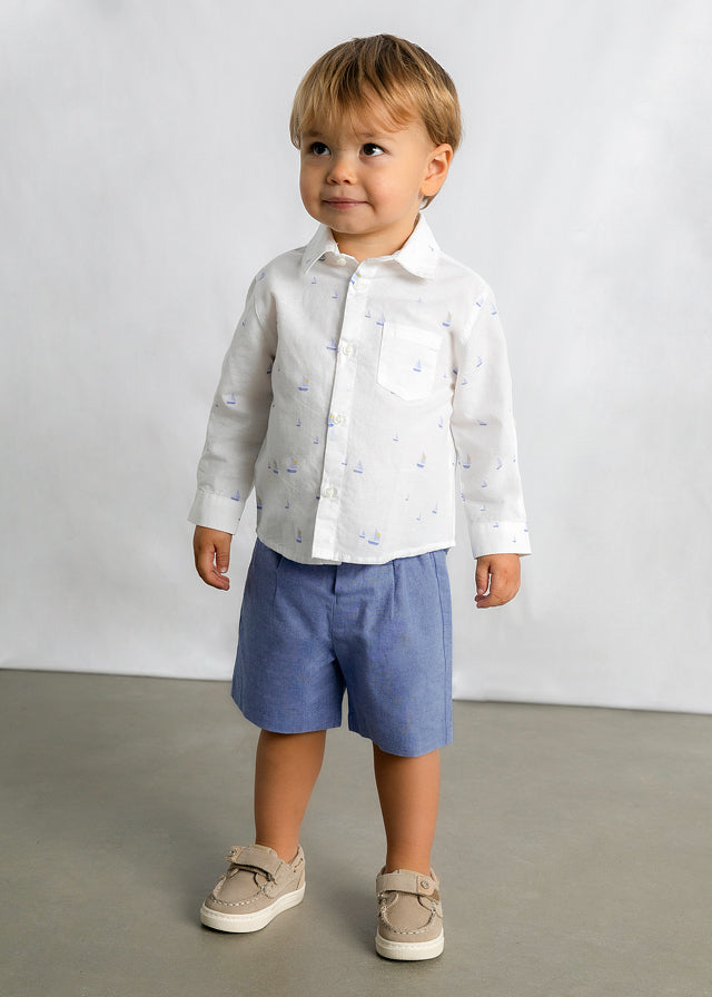 Camisa m/comp.linho - mayoral - Baby menino - SS26-1118