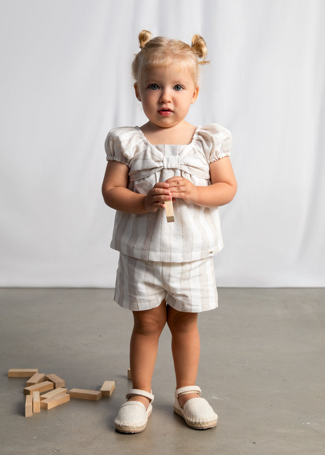 Conj.bermuda riscas - mayoral - Baby menina - SS26-1211
