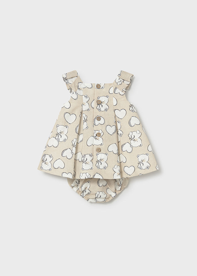 Vestido linho estampado - mayoral - New Born menina - SS26-1809