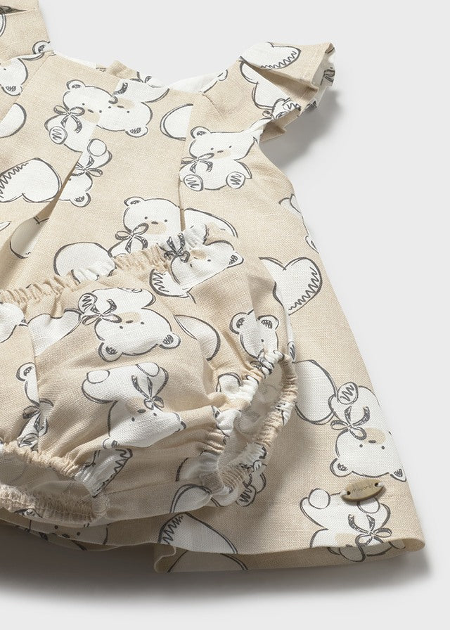 Vestido linho estampado - mayoral - New Born menina - SS26-1809