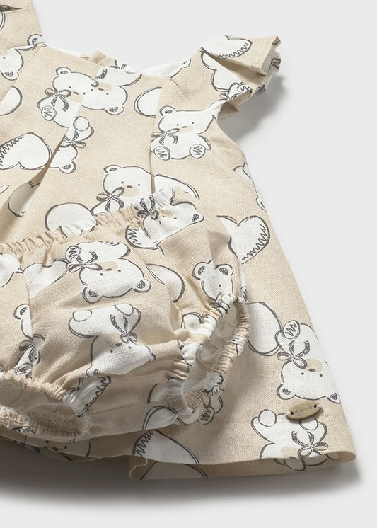 Vestido linho estampado - mayoral - New Born menina - SS26-1809