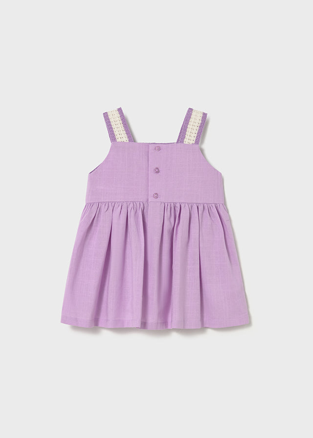 Vestido combinado crochet - mayoral - Baby menina - SS26-1931