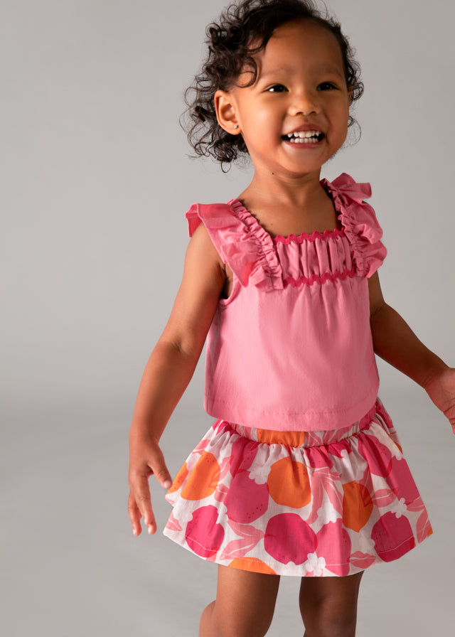 Conj.bermuda saia estampada - mayoral - Baby menina - SS26-1932