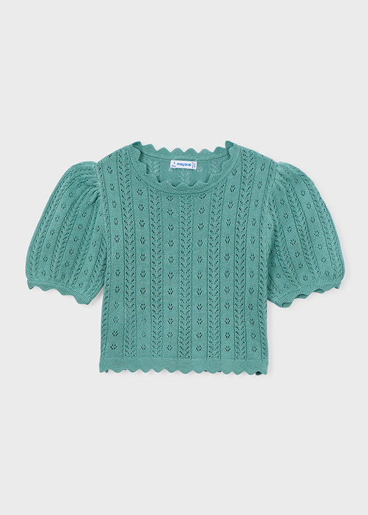 Blusa m/c tricot - mayoral - Mini Menina - SS26-3003