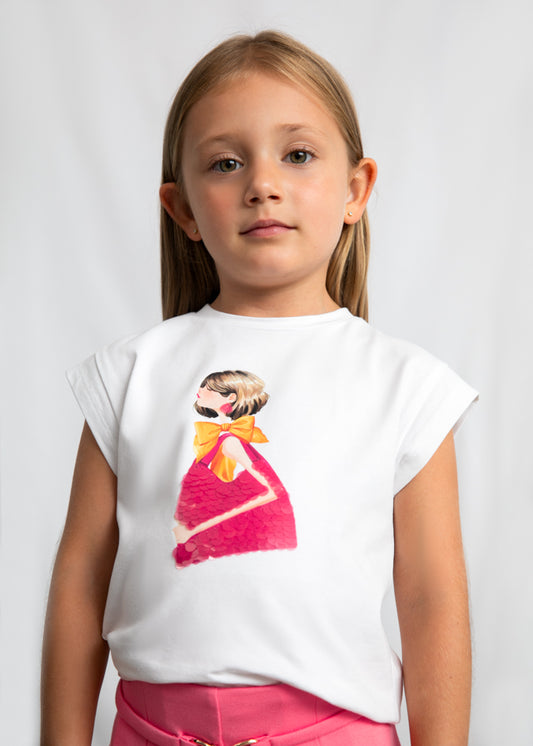Camiseta manga curta - mayoral - Mini Menina - SS26-3005
