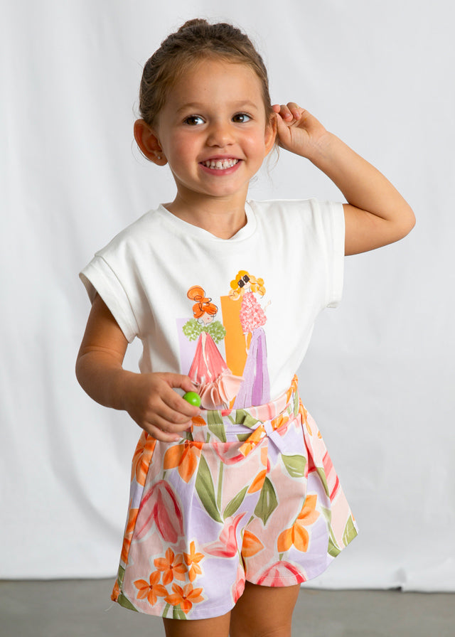Camiseta manga curta - mayoral - Mini Menina - SS26-3005