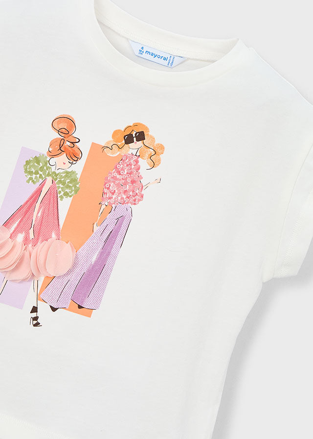 Camiseta manga curta - mayoral - Mini Menina - SS26-3005