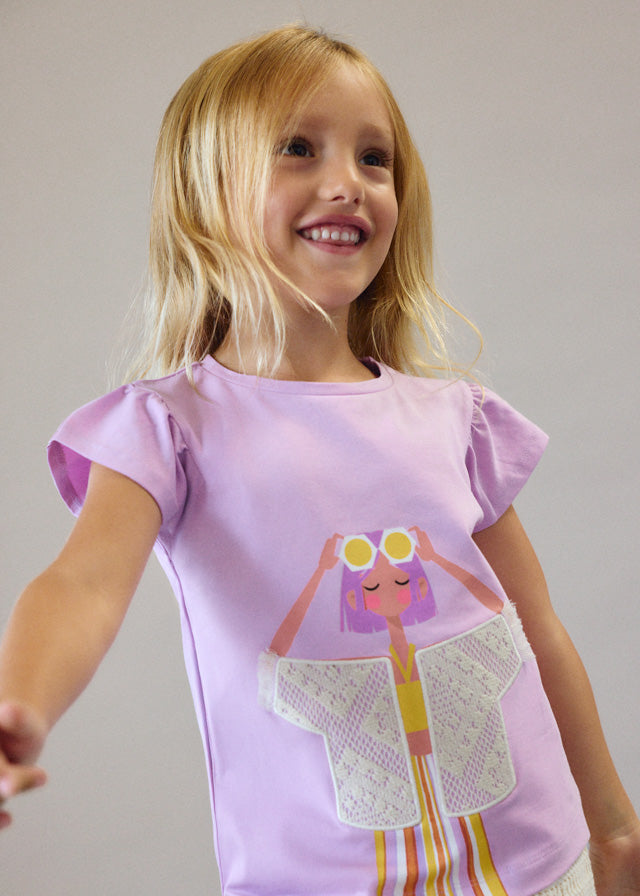 Camiseta manga curta - mayoral - Mini Menina - SS26-3007