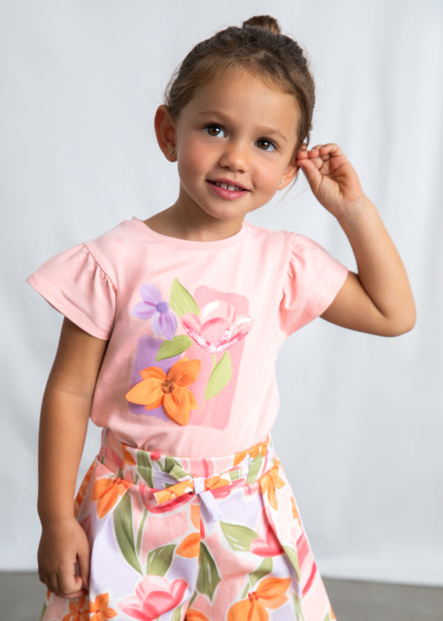 Camiseta manga curta - mayoral - Mini Menina - SS26-3007