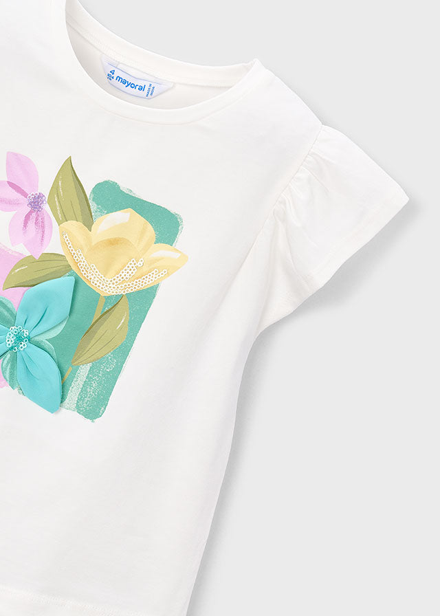 Camiseta manga curta - mayoral - Mini Menina - SS26-3007