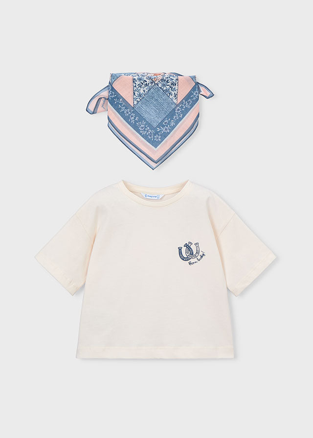 Camiseta m/curta lenço - mayoral - Mini Menina - SS26-3009