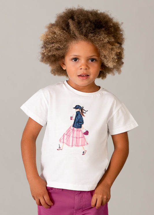 Camiseta manga curta - mayoral - Mini Menina - SS26-3011