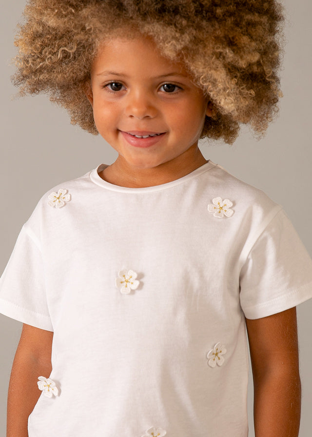Camiseta aplicações - mayoral - Mini Menina - SS26-3013