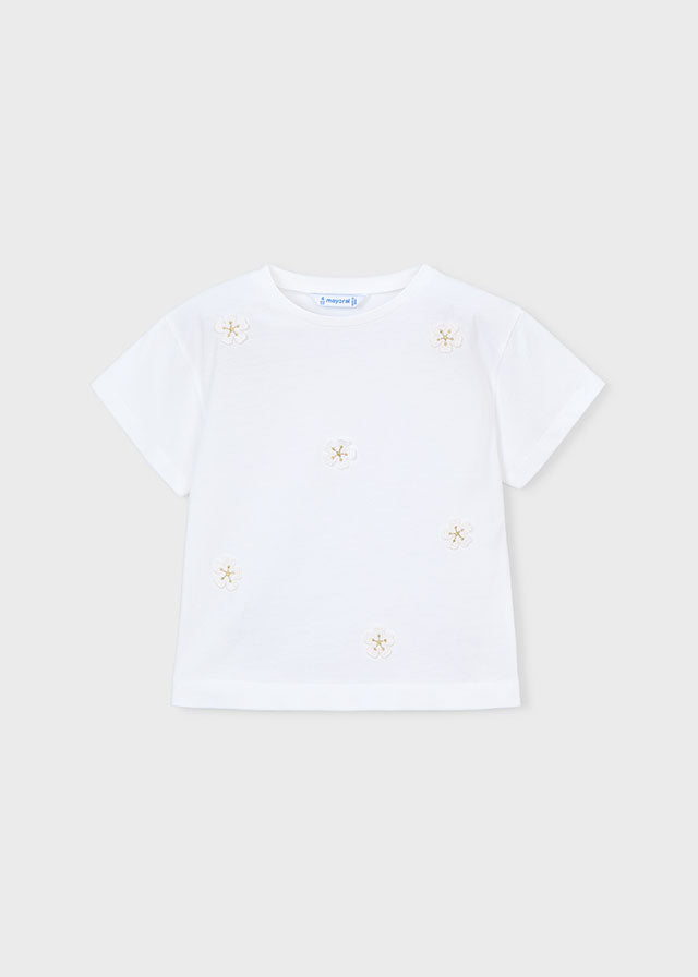 Camiseta aplicações - mayoral - Mini Menina - SS26-3013