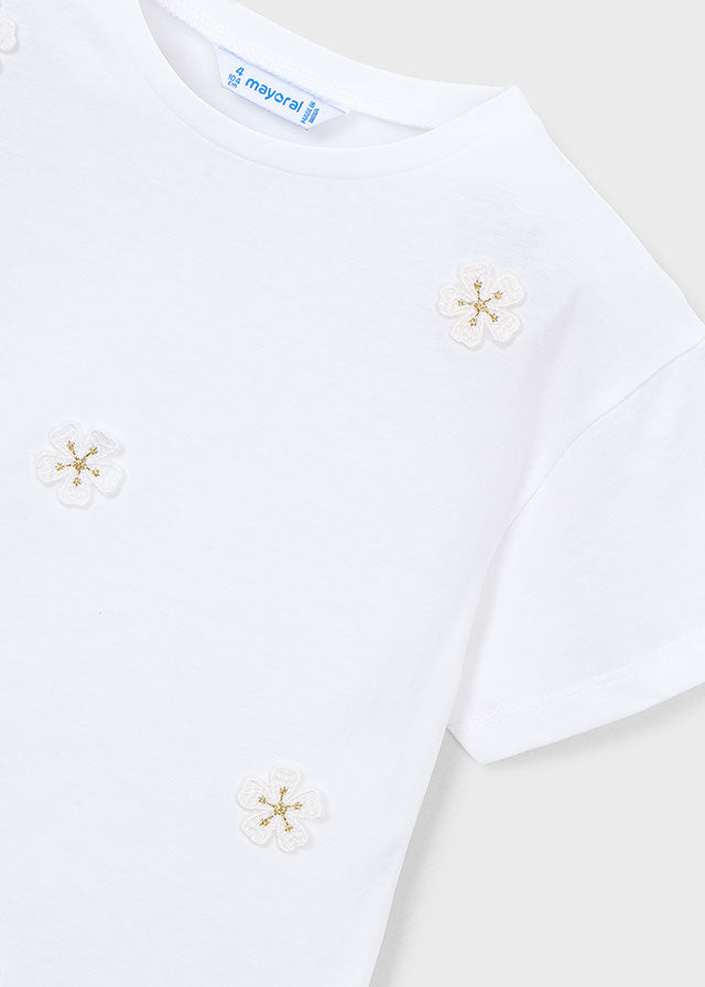 Camiseta aplicações - mayoral - Mini Menina - SS26-3013