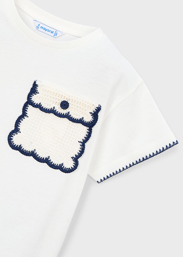 Camiseta aplicações - mayoral - Mini Menina - SS26-3013