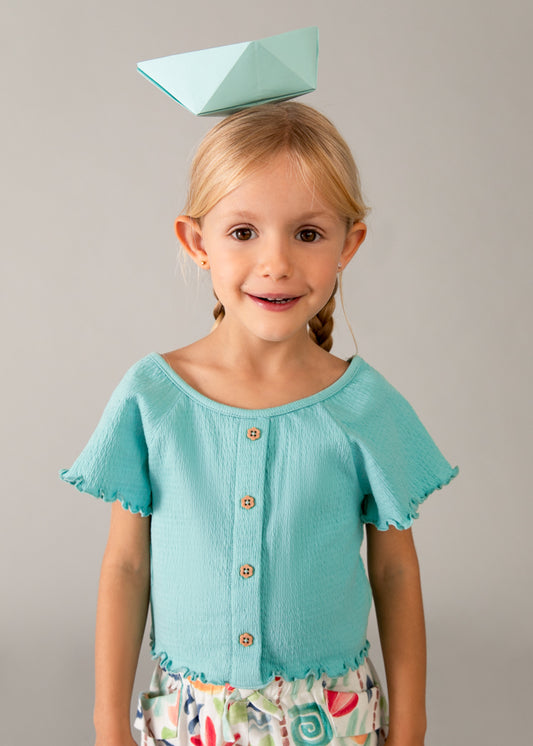 Camiseta manga curta - mayoral - Mini Menina - SS26-3014