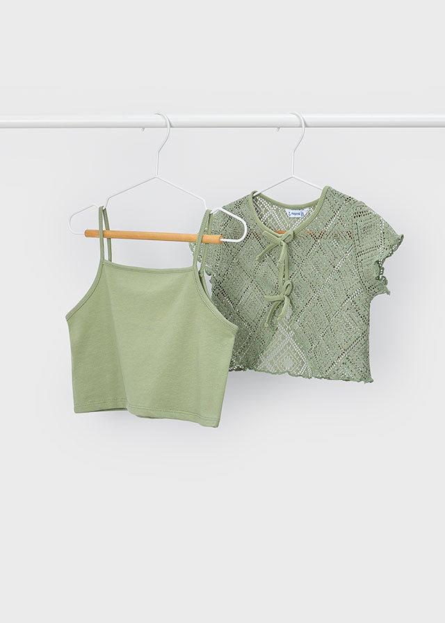 T-shirt m/c 2 peças em croché - mayoral - Mini Menina - SS26-3015